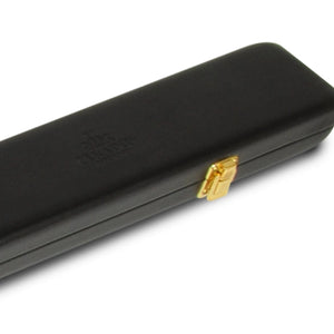 Peradon wide leather One piece Cue Case Black. End view