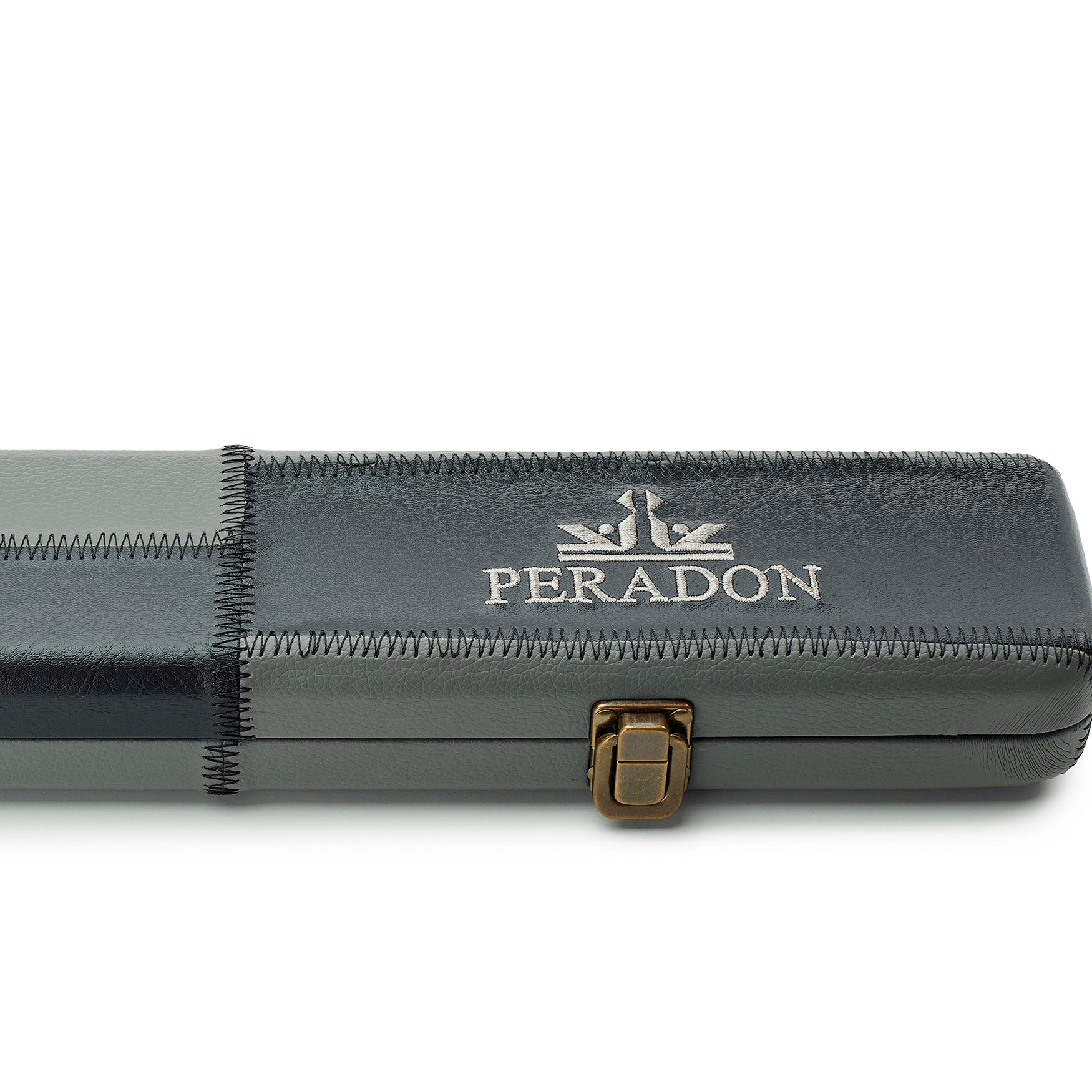 Peradon Black & Grey Patch Faux Leather 3/4 Cue Case