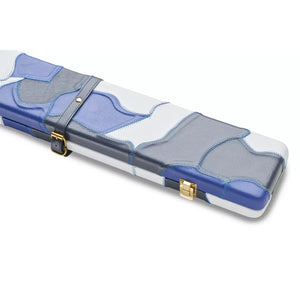 Peradon Blue Camoflage leather three quarter jointed snooker cue case End