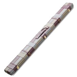 Peradon Burgundy & Grey Leather 3/4 Cue Case. Full lengh view