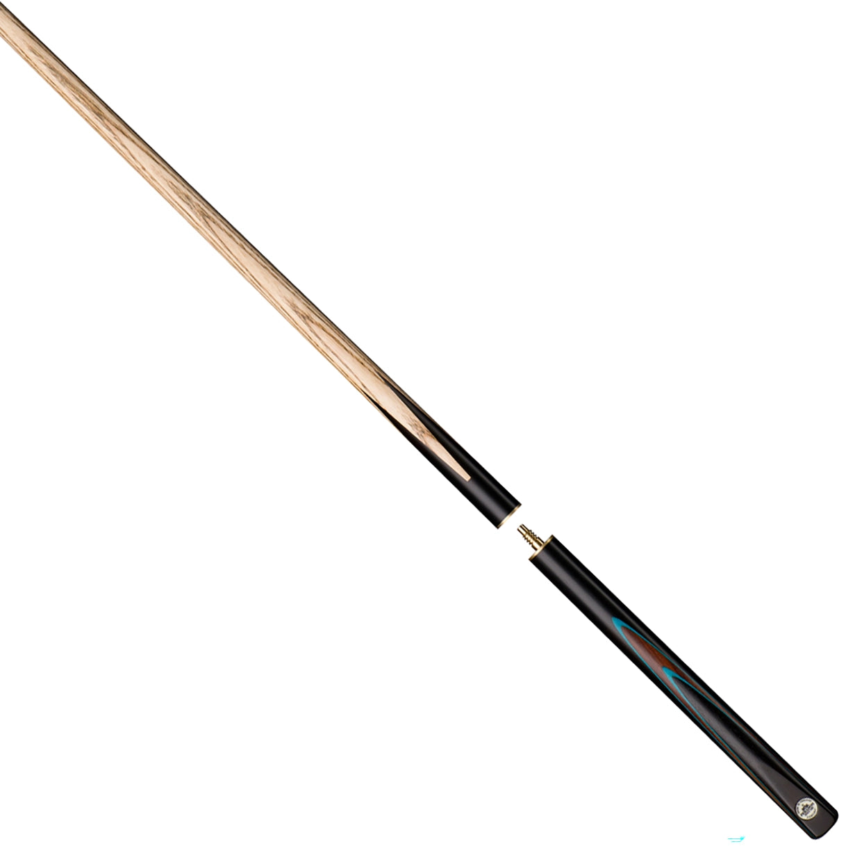 Peradon Century 3/4 Jointed Snooker Cue. Seperated view