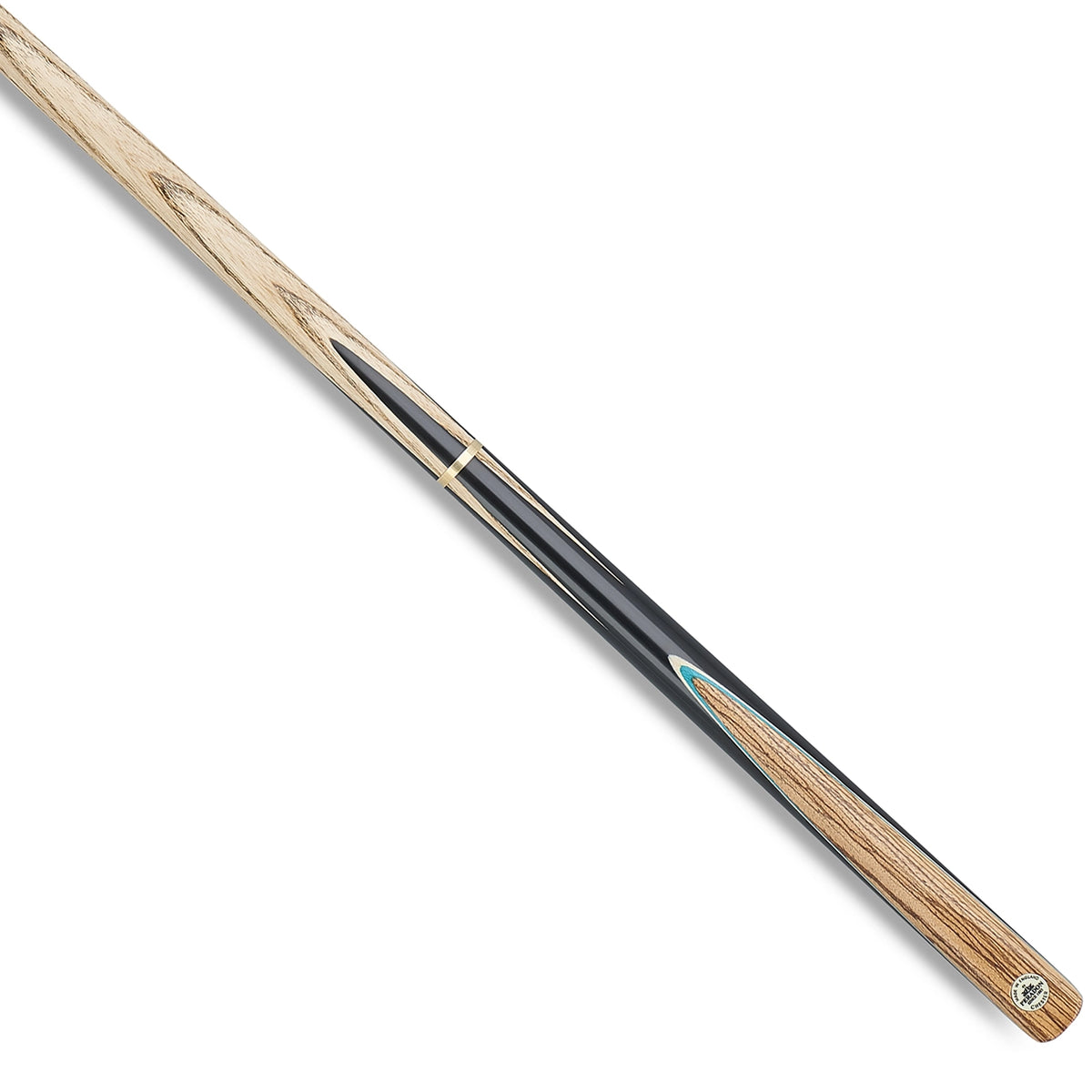Peradon Chester 3/4 Jointed Snooker Cue. On angle view