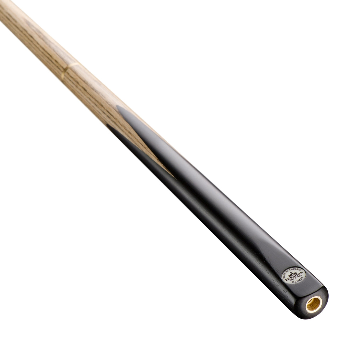 Peradon Comet 3/4 Jointed 8 Ball Pool Cue. On angle view