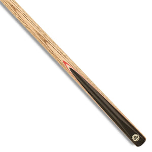 Peradon Derby Two Piece Snooker Cue. On angle view