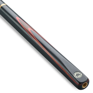 Peradon Winsford 3/4 Jointed Snooker Cue. On angle view