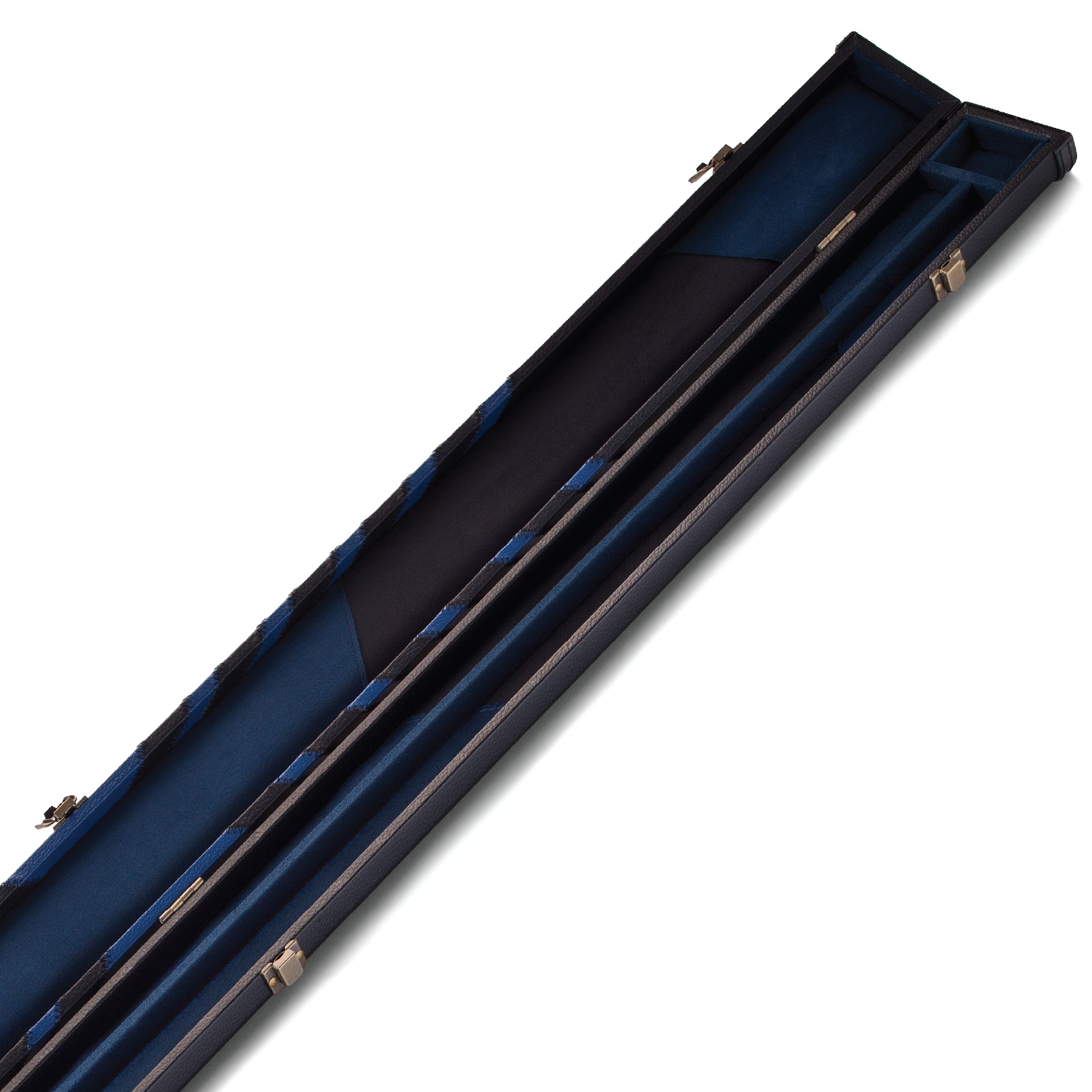 Peradon Black & Blue Arrow Clubman 3/4 Cue Case Open