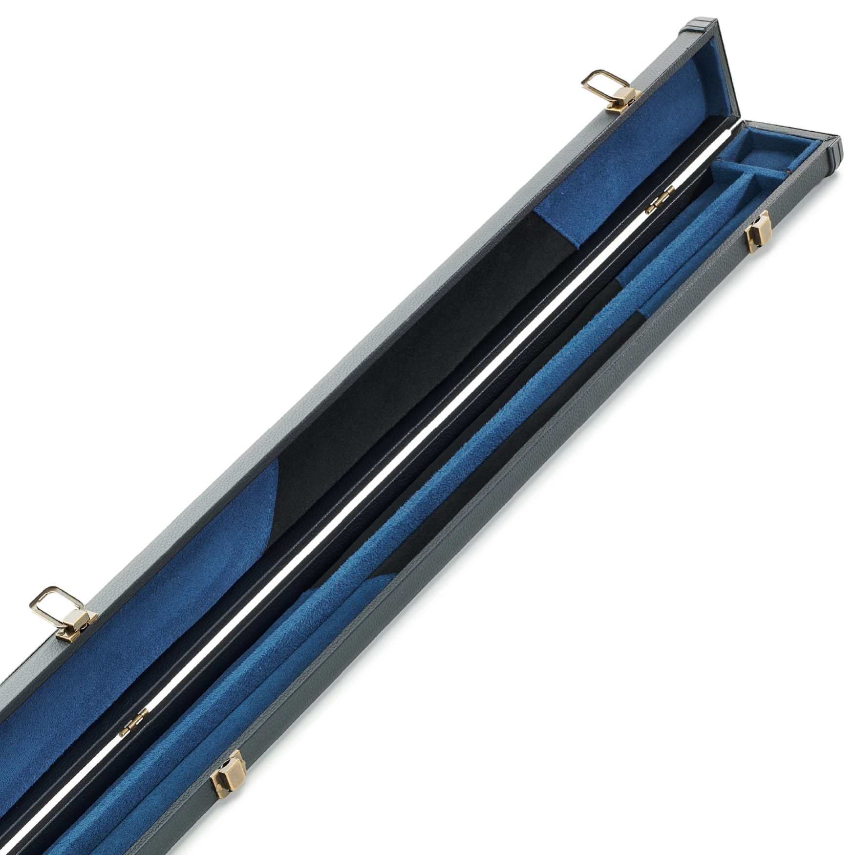 Peradon Black & Blue Logo Clubman 3/4 Cue Case Open Close Up