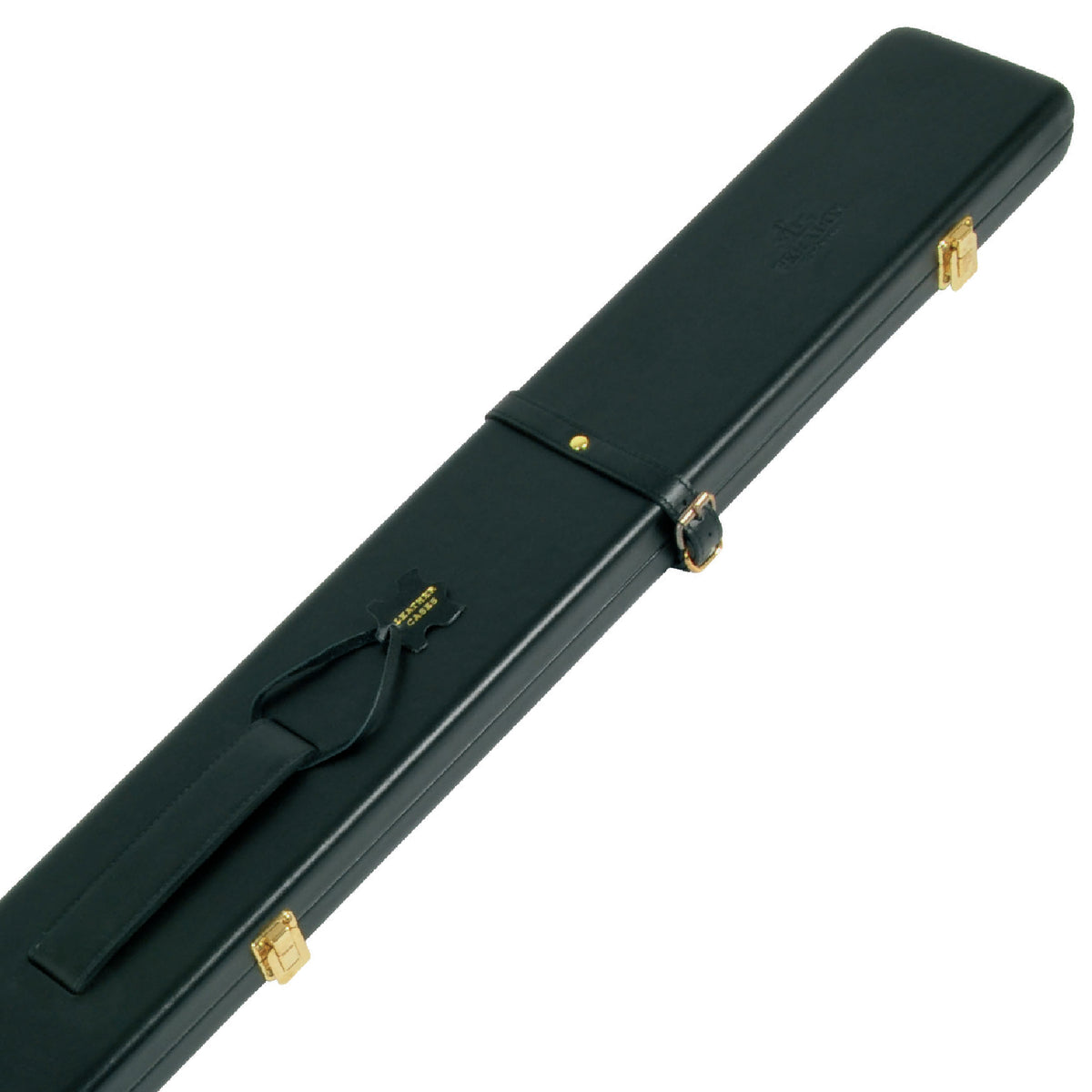 Peradon Black Genuine Leather 3/4 Cue Case Close Up