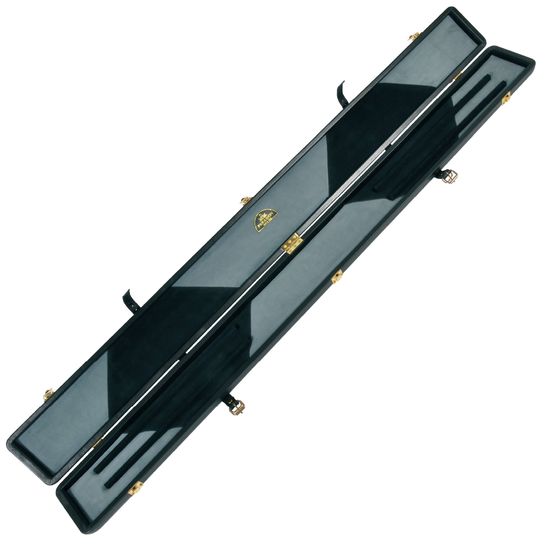 Peradon Black Genuine Leather 3/4 Cue Case Open