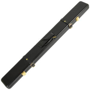 Peradon Black Genuine Leather Two Piece Cue Case - Closed view