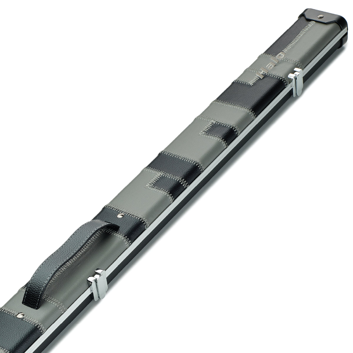 Peradon Black & Grey Patch Halo 3/4 Cue Case Close Up
