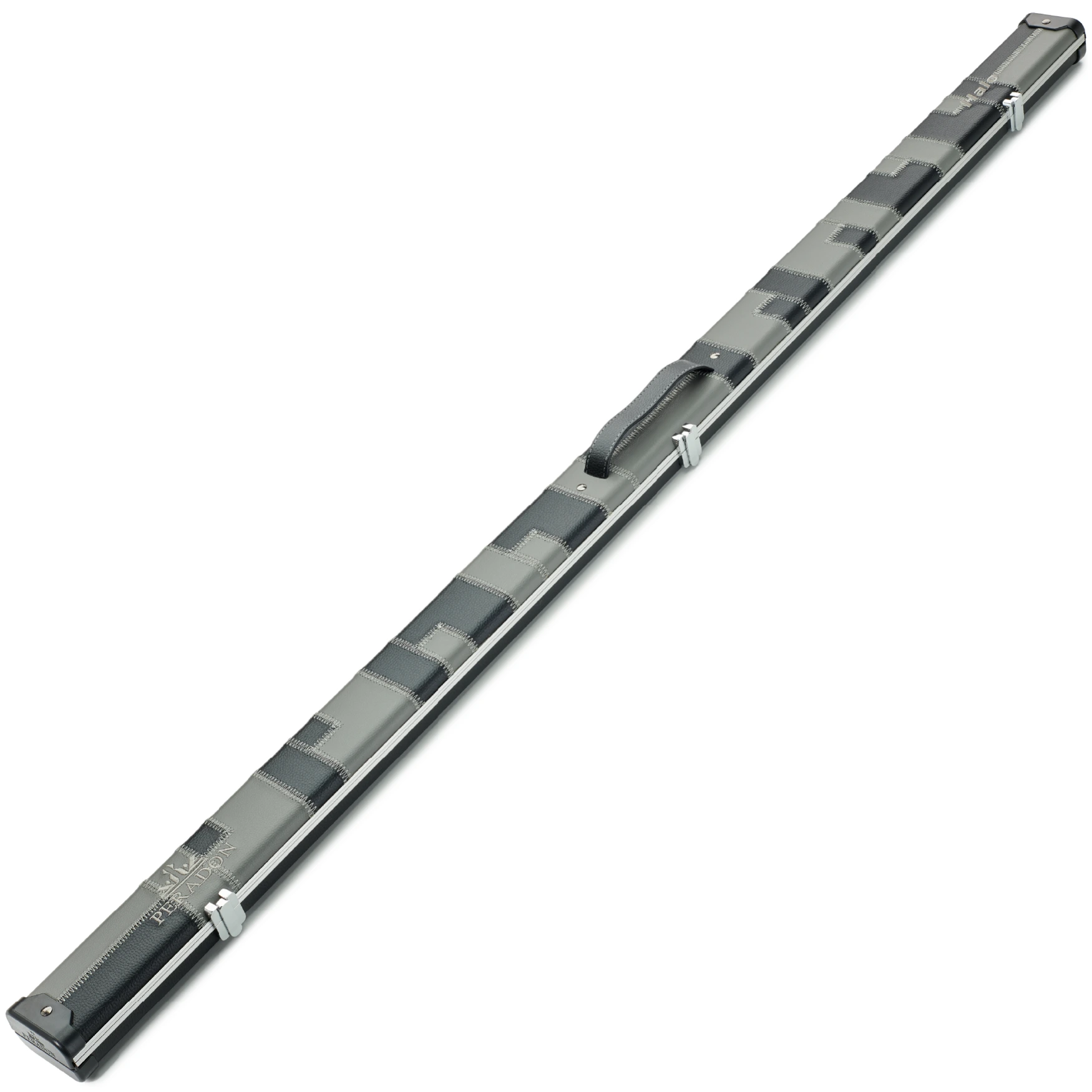 Peradon Black & Grey Patch Halo Wide One Piece Cue Case Closed