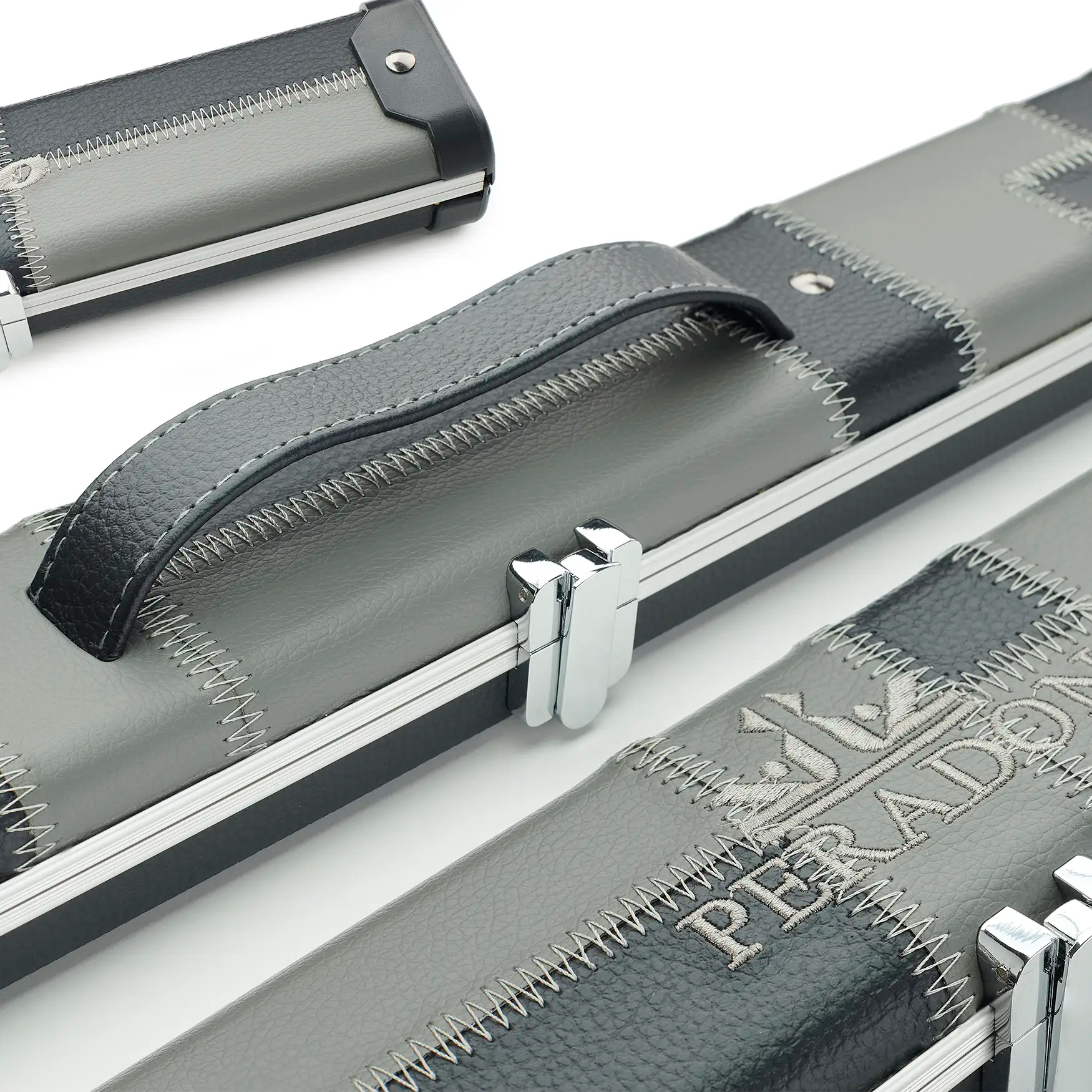 Peradon Black & Grey Patch Halo Wide One Piece Cue Case assorted view