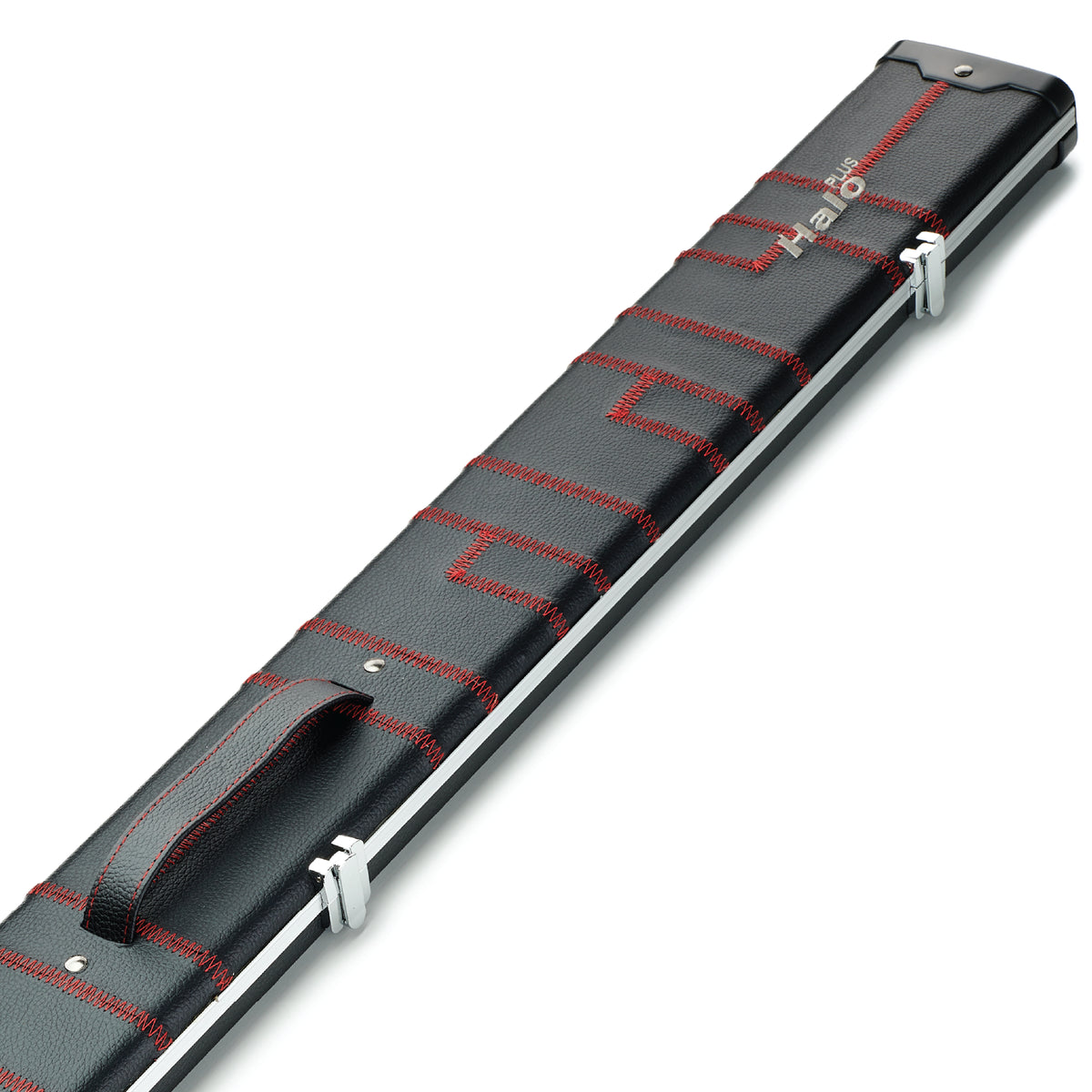 Peradon Black Patch & Red Stitch Halo Plus 3/4 Cue Case Close Up