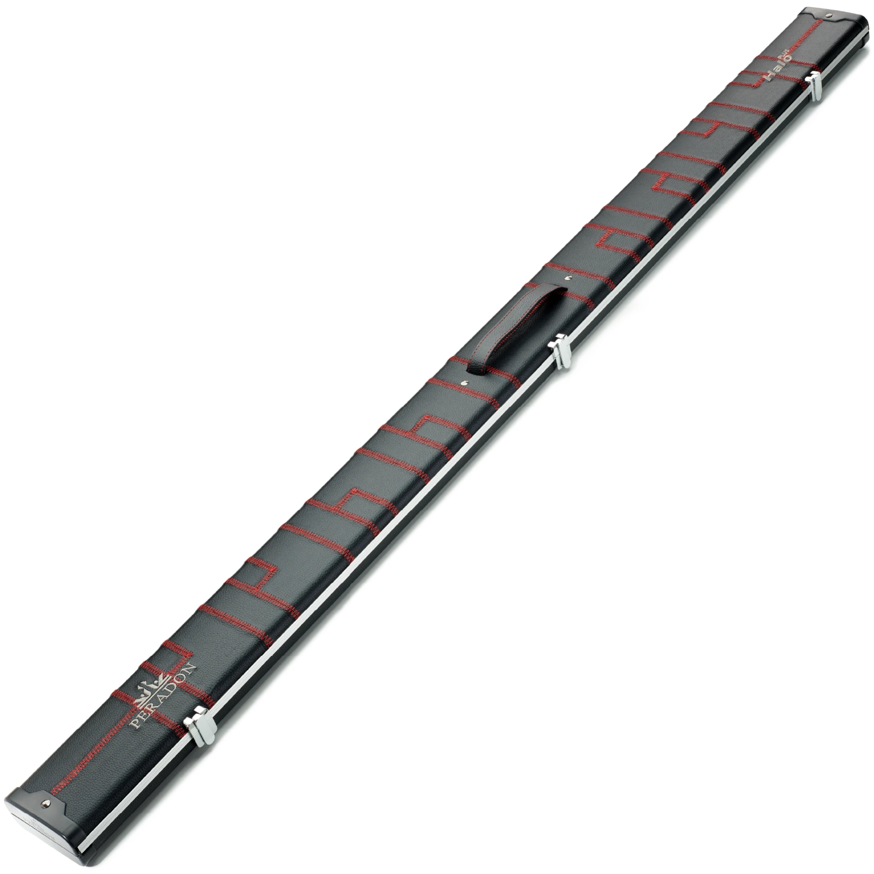 Peradon Black Patch & Red Stitch Halo Plus One Piece Cue Case Closed