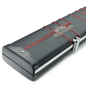 Peradon Black Patch & Red Stitch Halo Plus One Piece Cue Case  Peradon logo view
