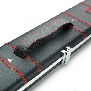 Peradon Black Patch & Red Stitch Halo Plus One Piece Cue Case  handle view
