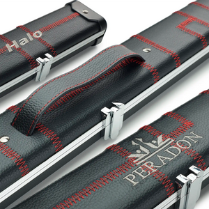 Peradon Black Patch & Red Stitch Halo Wide One Piece Cue Case assorted view