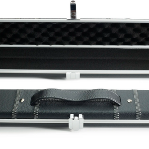 Peradon Black Patch & Silver Stitch Halo Wide One Piece Cue Case mid view