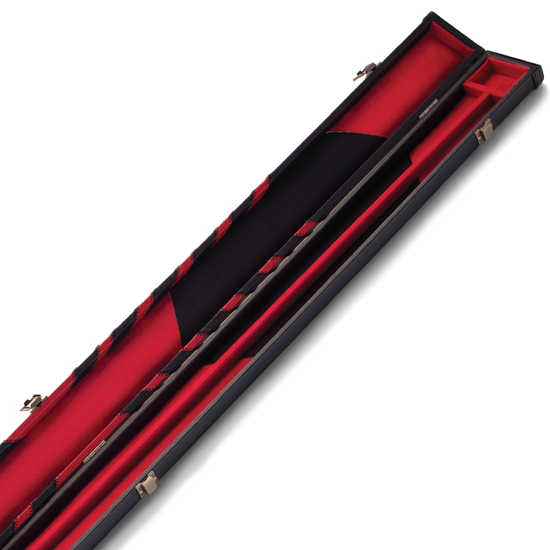 Peradon Black & Red Arrow Clubman 3/4 Cue Case Open