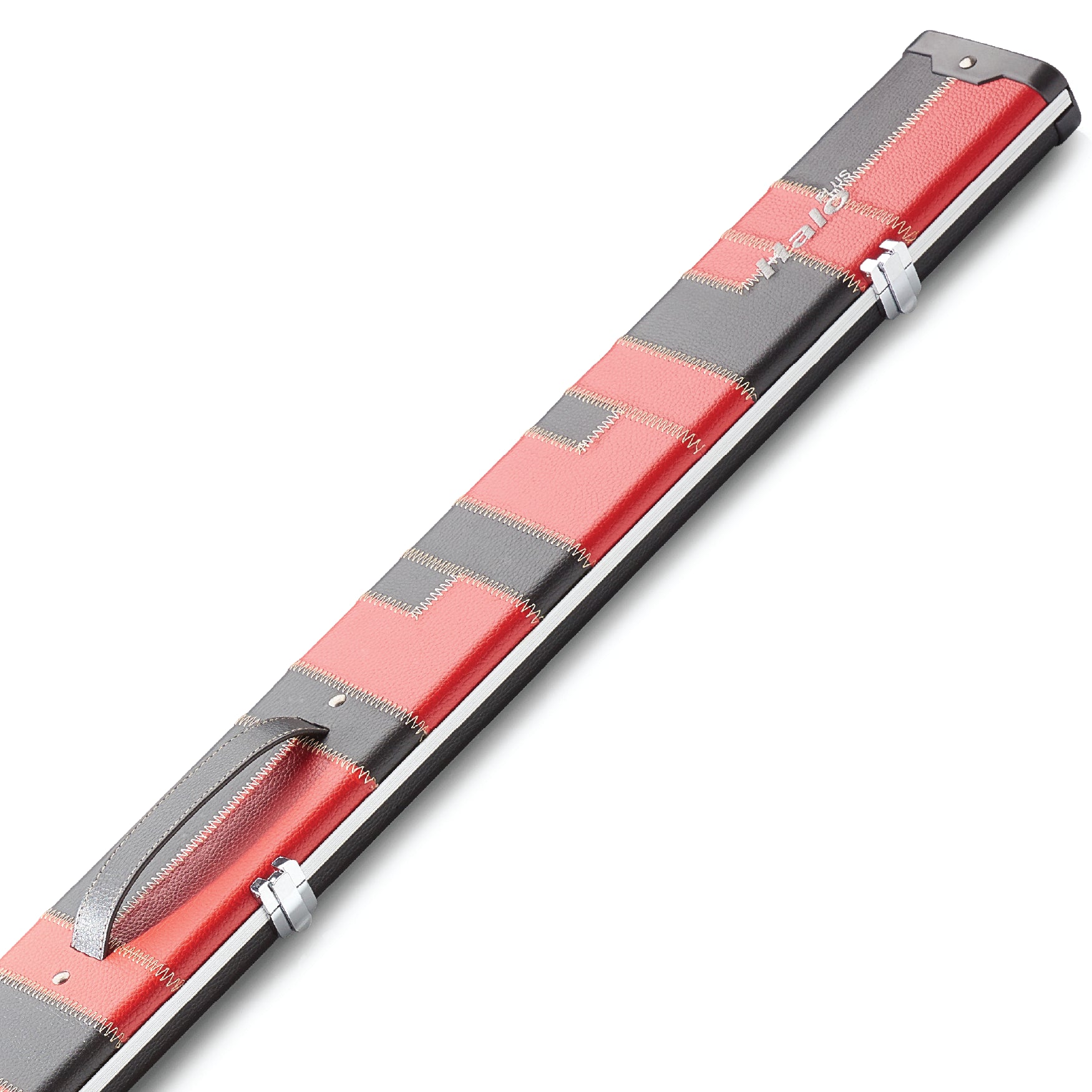 Peradon Black & Red Patch Halo Plus 3/4 Cue Case Close Up