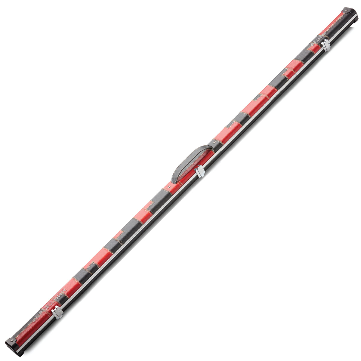 Peradon Black & Red Patch Halo Thin One Piece Cue Case Closed