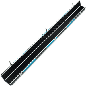 Peradon Black & Sky Blue Stripe Halo 3/4 Cue Case Open