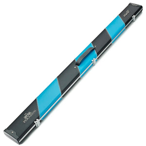 Peradon Black & Sky Blue Stripe Halo Plus 3/4 Cue Case full lengh