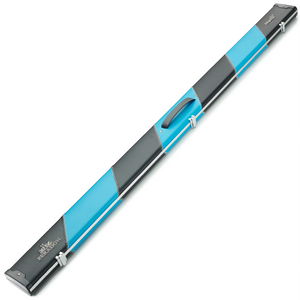 Peradon Black & Sky Blue Stripe Halo Plus One Piece Cue Case Closed