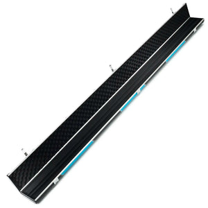 Peradon Black & Sky Blue Stripe Halo Plus One Piece Cue Case full lengh open view
