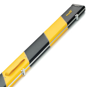 Peradon Black & Yellow Stripe Halo Plus One Piece Cue Case Close Up