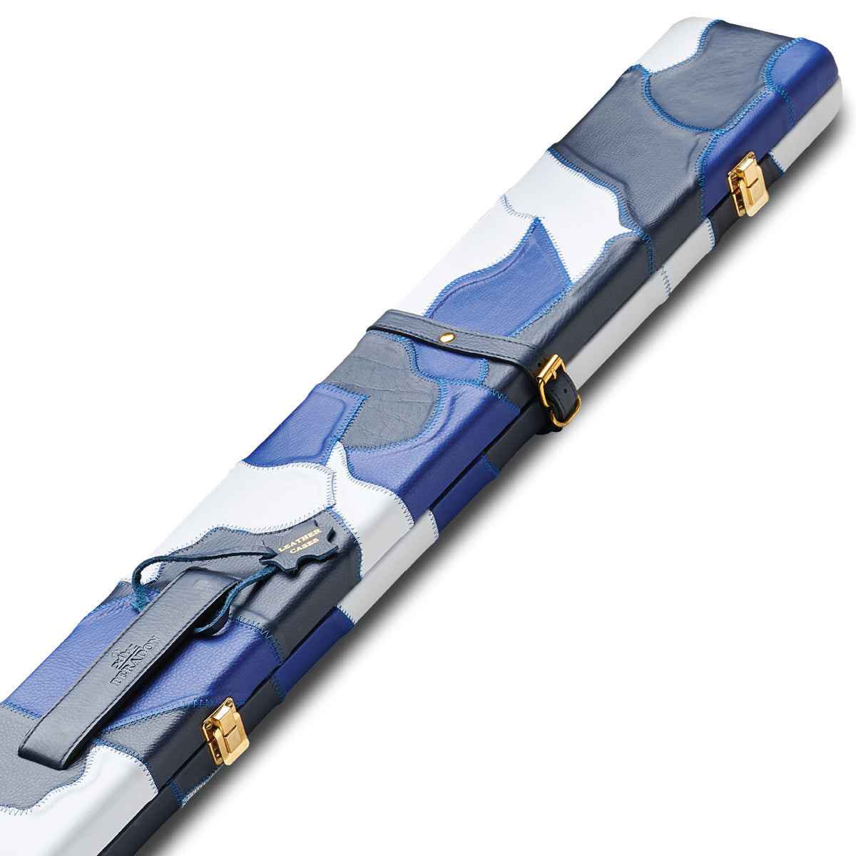 Peradon Blue Camouflage Genuine Leather 3/4 Case Close Up