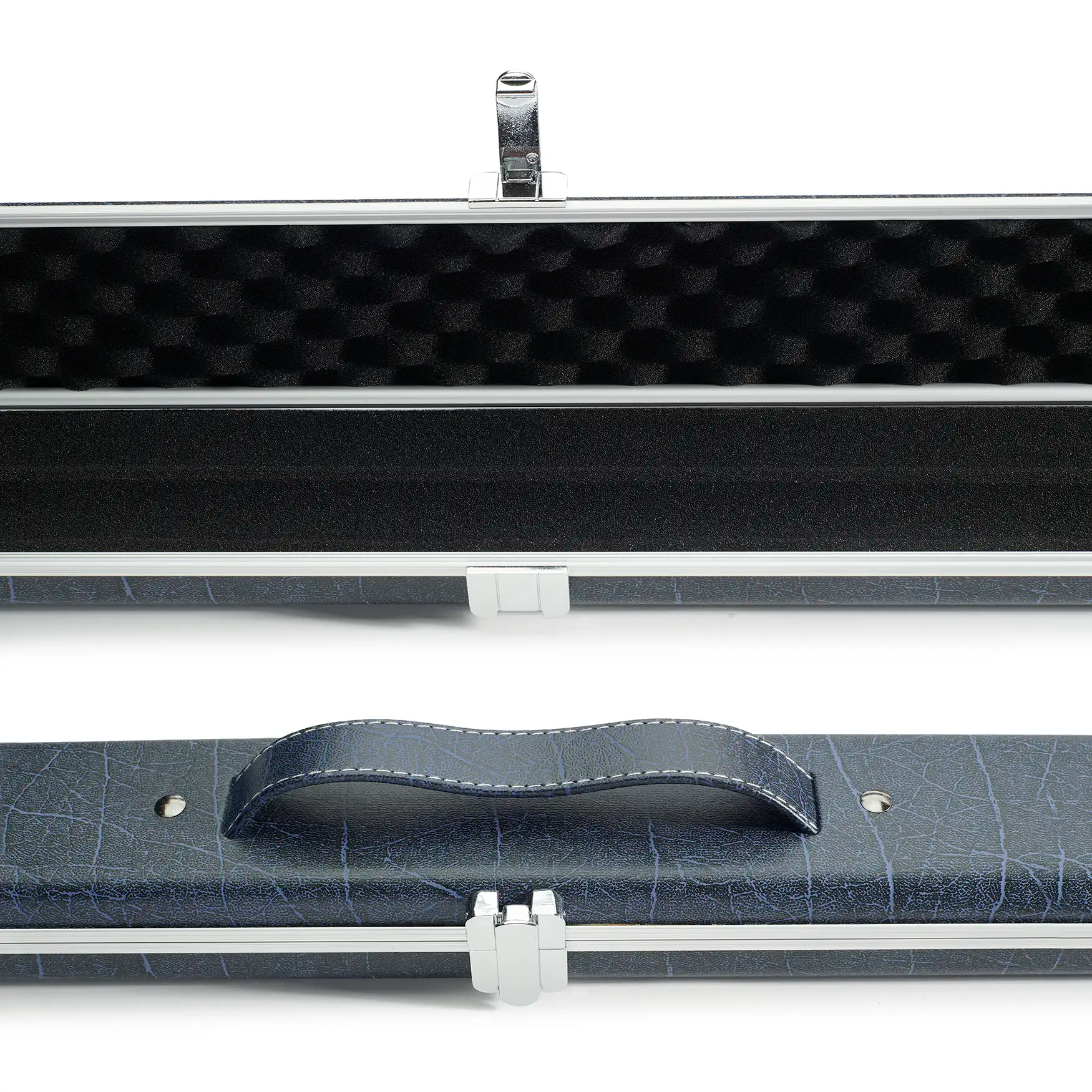 Peradon Blue Vein Halo Wide One Piece Cue Case mid view
