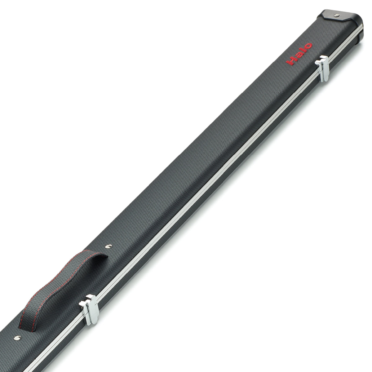 Peradon Carbon & Red Logo Halo Wide One Piece Cue Case Close Up