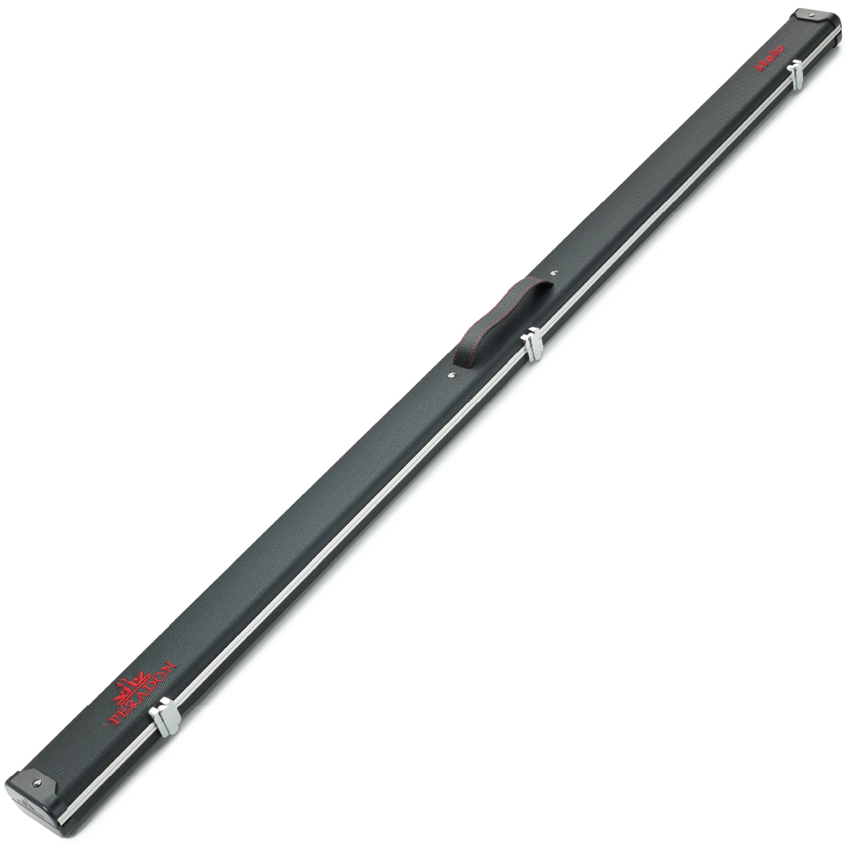 Peradon Carbon & Red Logo Halo Wide One Piece Cue Case Closed