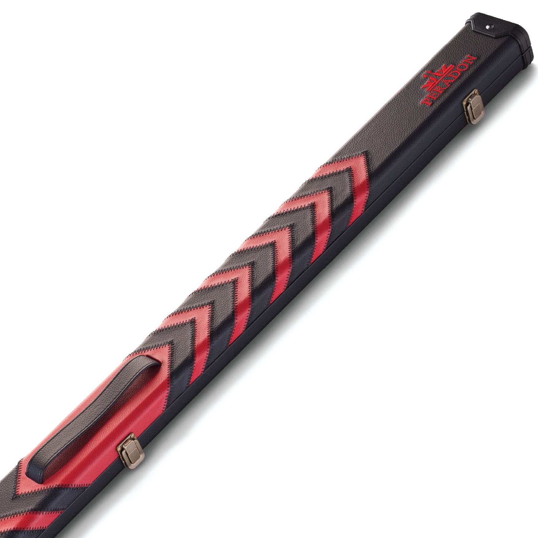 Peradon Clubman Black Red Arrow 3/4 Cue Case Close Up