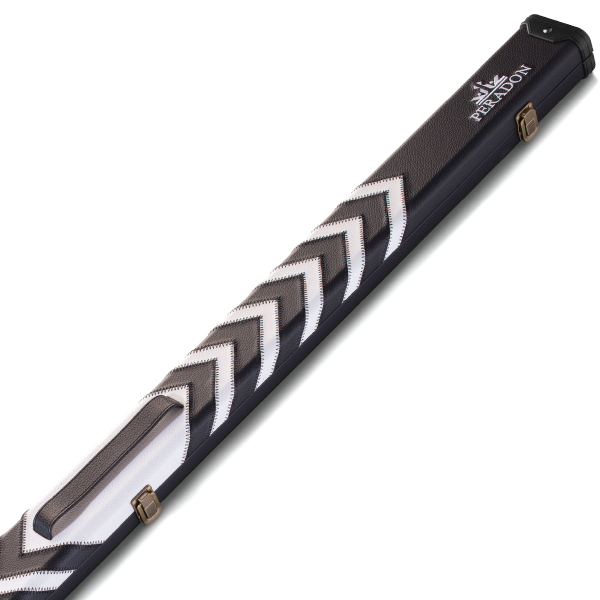 Peradon Clubman Black White Arrow 3/4 Cue Case Close Up