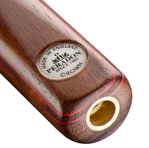 Peradon Crown 3/4 Jointed Snooker Cue. Badge view