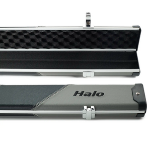 Peradon Grey & Black Stripe Halo Wide One Piece Cue Case end view

