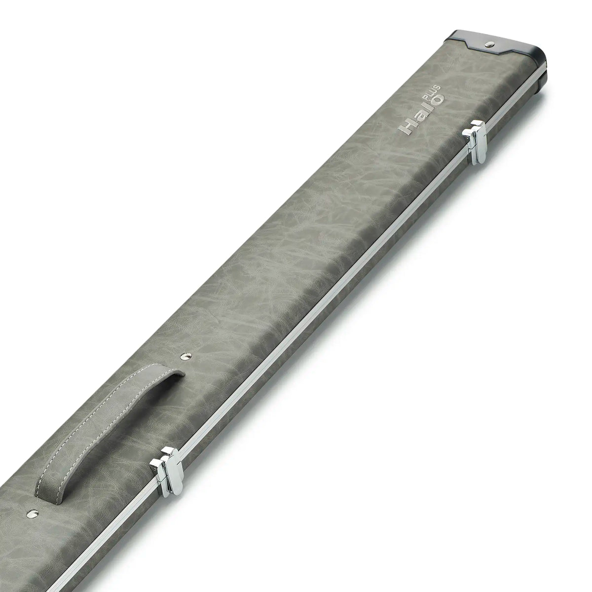 Peradon Grey Halo Plus 3/4 Cue Case Diagonal Close Up End of Case