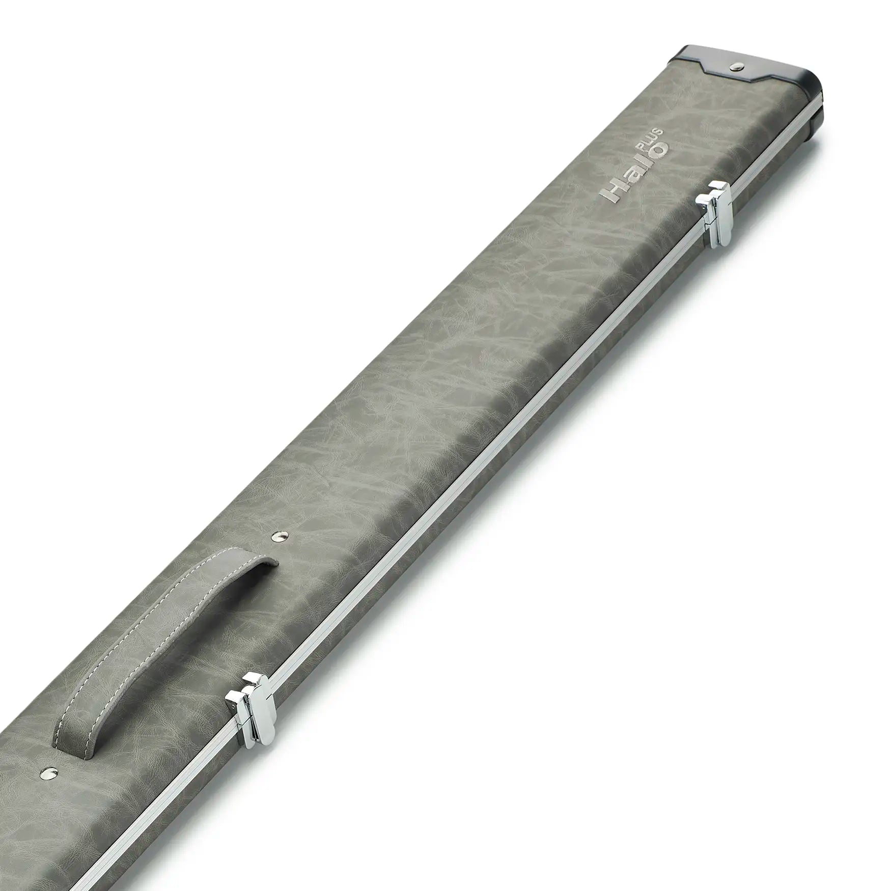 Peradon Grey Halo Plus 3/4 Cue Case Diagonal Close Up End of Case