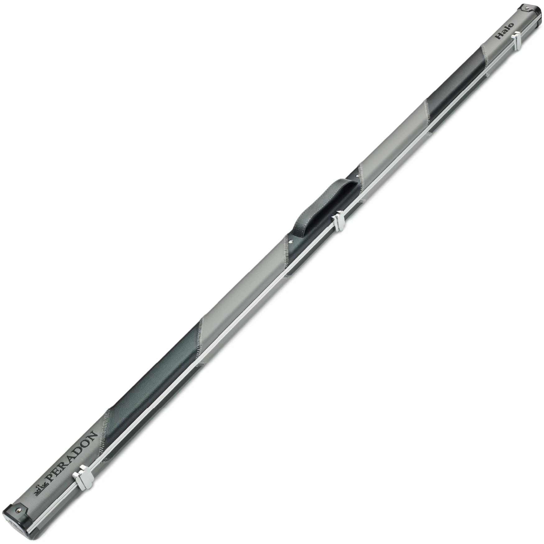 Peradon Grey and Black Stripe Halo Thin One Piece Cue Case Closed