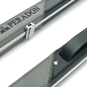 Peradon Grey and Black Stripe Halo Thin One Piece Cue Case dual view