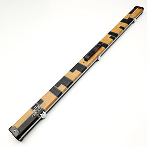 Peradon Limited Edition Black & Beige Patch Halo 3/4 Cue Case - Exterior full length view