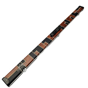 Peradon Limited Edition Black & Tan Patch Halo 3/4 Cue Case - Exterior full length view
