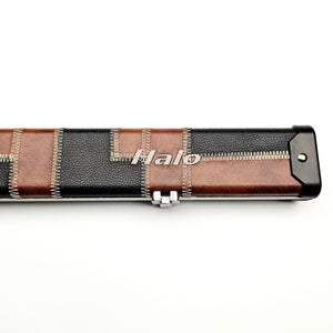 Peradon Limited Edition Black & Tan Patch Halo 3/4 Cue Case - Halo logo view