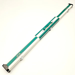 Peradon Limited Edition Green & White Block Halo 3/4 Cue Case - Exterior full length view