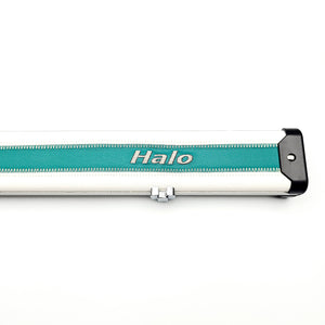 Peradon Limited Edition Green & White Block Halo 3/4 Cue Case - Halo logo view