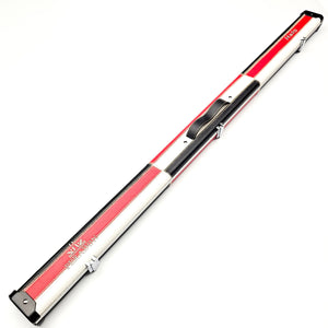 Peradon Limited Edition Red, White & Black Block Halo 3/4 Cue Case - Exterior full length view