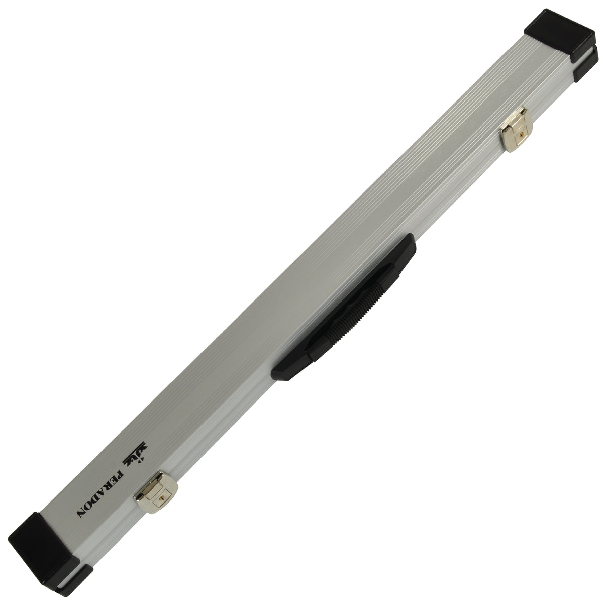 Peradon Silver Aluminium Two Piece Cue Case - Closed view